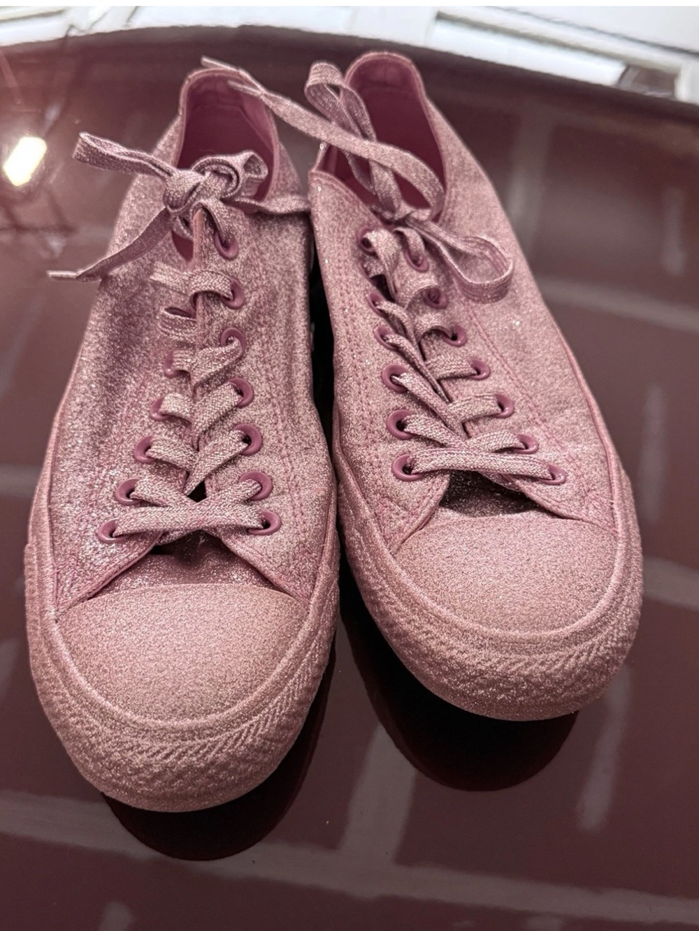 Women's Glitter Lace-Up Converse Chucks - Dusty Rose